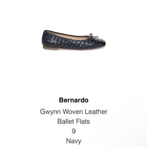 Bernardo Gwynn Navy Woven Leather Ballet Flats